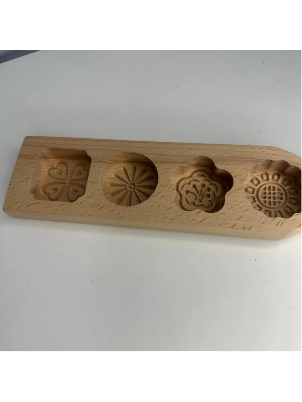 Carved Wooden Traditional Mooncake Mold Press Paddle (4 Floral Designs)